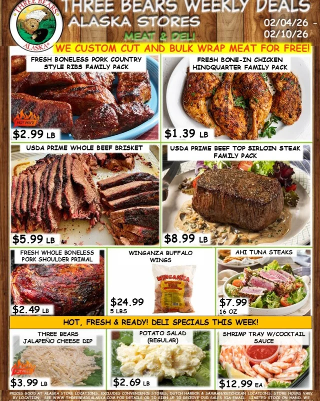 Trapper Creek Pizza Menu - Three Bears Alaska